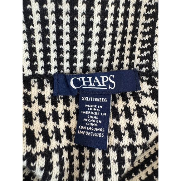 Chaps Womens Houndstooth Plaid Thick Knit Skirt XXL Black White Stretch - Picture 2 of 8